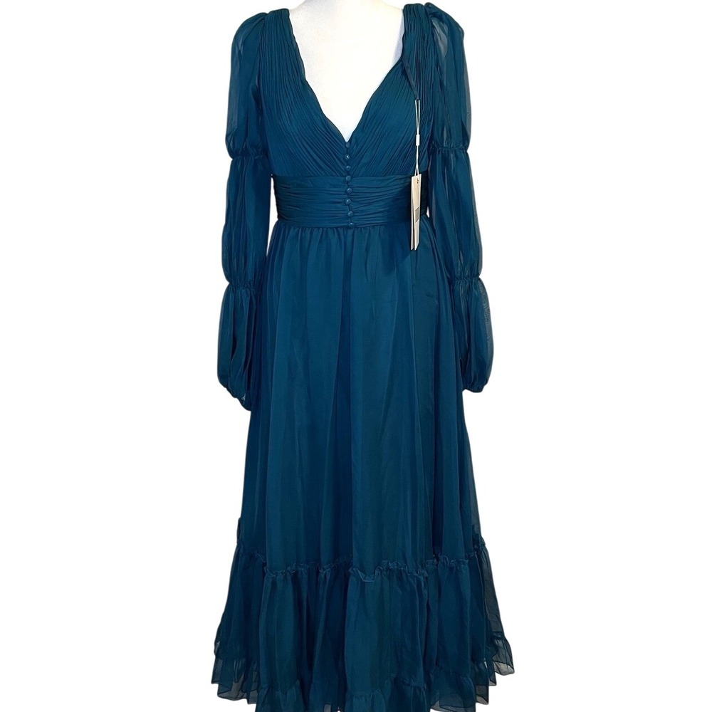 Mac Duggal Womens‎ Tiered Tulle Dress Size 6 Romantic Chic Money Teal NWT 68254